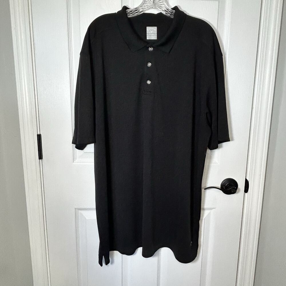 Callaway Opti Dri Performance Golf Polo Short Sleeve Shirt Men's XXXXL Black